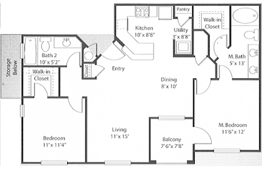 1022sqft 2 bed 2 bath Sienna